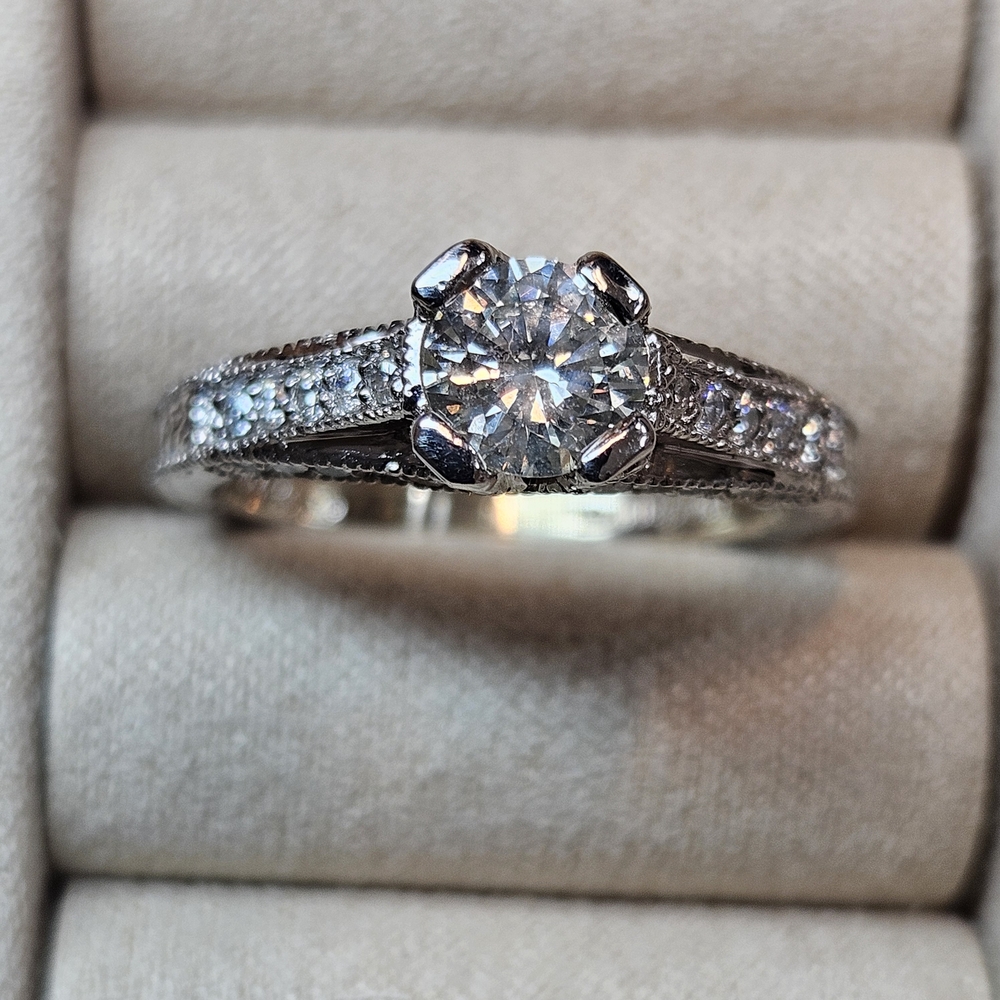 Certified Designer Round 1.22ctw. Natural Diamond With Accent Diamonds